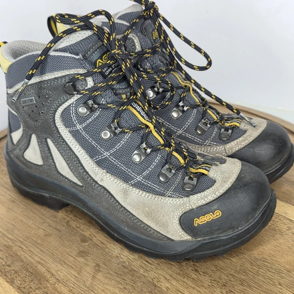 Asolo Women's FSN 70 GTX Hiking  Trail Boots Size 6 Waterproof Outdoors Grey Tan